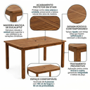Ver imagem 5 de Mesa de Madeira Maciça 6 Lugares para Jardim e Varanda Marrom West 150 x 90cm