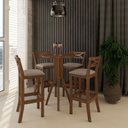 Ver imagem 1 de Conjunto Bistro 1 Mesa 4 Banquetas Copacabana Marrom/Pinhão