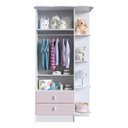 Ver imagem 3 de Guarda Roupa Bebê Percasa 2 Portas 2 Gavetas Cantoneira Branco/rosa