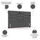 Ver imagem 5 de Cabeceira Cama Box Casal King 195cm Texas P02 Linho Cinza Escuro - Mpozenato