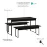 Mesa De Jantar Com 2 Bancos Estilo Industrial - 4