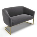 Ver imagem 1 de Sofá Namoradeira 2 Lugares Base Industrial Dourado Stella Bouclê Grafite D03 - D'Rossi