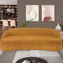 Ver imagem 2 de Sofá 5 Lugares Curvo Sala de Estar Living Lótus D02 Bouclê Mostarda 300cm Pb-03 - Lyam Decor