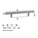 Ver imagem 2 de Puxador IL 813 - Escovado - 512MM