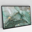 Ver imagem 1 de Quadro Decorativo em Canvas Abstrato Mármore Verde Safira TaColado Moldura Flutuante 4,5cm Preta 120
