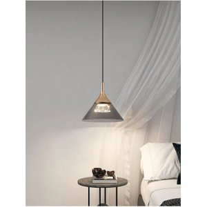 Pendente Fumê e Dourado 19cm Led 7w 3000k Bivolt Paris Luz