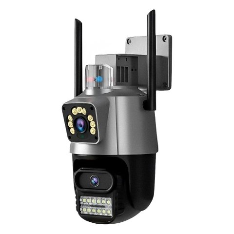 Câmera de Segurança Satellite a-CAM8006D 6MP Wi-Fi Visão Noturna Detecção de Movimento 360º Preto
