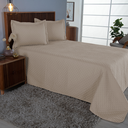 Ver imagem 2 de Kit Cobre Leito King Comfort 3 Peças Microfibra Matelado: Cáqui