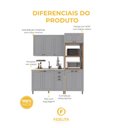 Ver imagem 5 de Armário de Cozinha Modulada Compacta Fidelitá Nara 100% MDF 3 Peças 190cm 10 Portas 2 Gavetas sem