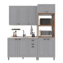Ver imagem 2 de Armário de Cozinha Modulada Compacta Fidelitá Nara 100% MDF 3 Peças 190cm 10 Portas 2 Gavetas sem