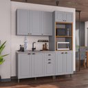 Ver imagem 1 de Armário de Cozinha Modulada Compacta Fidelitá Nara 100% MDF 3 Peças 190cm 10 Portas 2 Gavetas sem