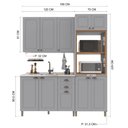 Ver imagem 4 de Armário de Cozinha Modulada Compacta Fidelitá Nara 100% MDF 3 Peças 190cm 10 Portas 2 Gavetas sem