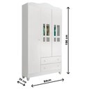 Ver imagem 2 de Guarda Roupa Infantil 3 Portas com Gavetas Branco Brilho