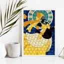 Ver imagem 2 de Quadro Decorativo Candomblé Oxum grávida 45x34cm - com Vidro:madeira Branca