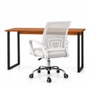 Ver imagem 1 de Conjunto de Escritório com Mesa 110cm e Cadeira Begônia Mesh Base Giratória Branca