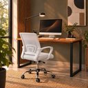 Ver imagem 6 de Conjunto de Escritório com Mesa 110cm e Cadeira Begônia Mesh Base Giratória Branca
