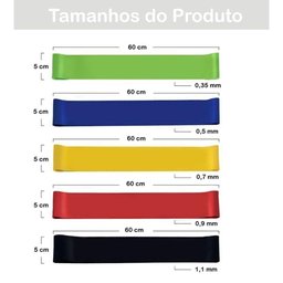 Kit 5 Super Mini Bands Kit Fita Exercicio para Malhar Exercício em Casa Elasticos - 3