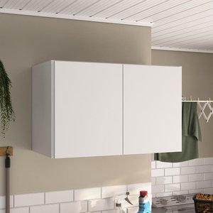 Armário de Lavanderia Aéreo Multiuso 2 Portas Multimóveis Mp5040 Branco