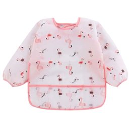 Babador Unidade Manga Longa Blw Bebê Impermeável Flamingo - 1