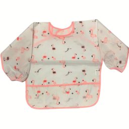 Babador Unidade Manga Longa Blw Bebê Impermeável Flamingo - 4