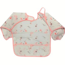 Babador Unidade Manga Longa Blw Bebê Impermeável Flamingo - 3