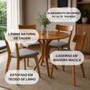 Ver imagem 6 de Conjunto de Mesa Redonda com 4 Cadeiras Madeira Macica Nozes Yescasa