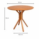 Ver imagem 3 de Conjunto de Mesa Redonda com 4 Cadeiras Madeira Macica Nozes Yescasa