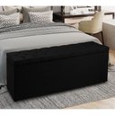 Ver imagem 5 de Calçadeira Recamier Baú Casal 1,40m Suede Preto