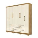 Ver imagem 7 de Guarda Roupa Dunas Casal 6 Portas de Bater 6 Gavetas Mdf Nature/offwhite G98 - Gran Belo