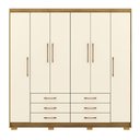 Ver imagem 2 de Guarda Roupa Dunas Casal 6 Portas de Bater 6 Gavetas Mdf Nature/offwhite G98 - Gran Belo