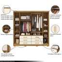 Ver imagem 4 de Guarda Roupa Dunas Casal 6 Portas de Bater 6 Gavetas Mdf Nature/offwhite G98 - Gran Belo