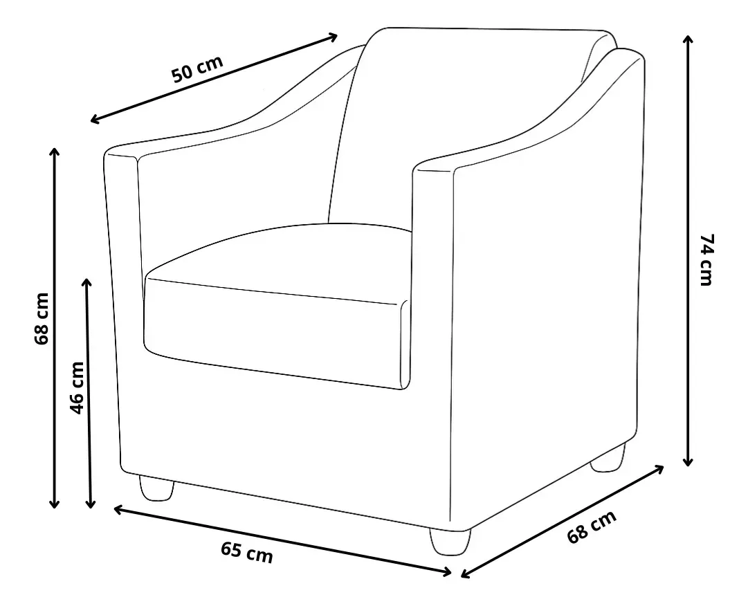 Ver imagem 4 de Kit 2 Poltronas Sofia Decorativa para Recepção Bege Corino