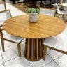 Mesa de Jantar 4 Lugares Redonda Mdf Base Ripada - 4