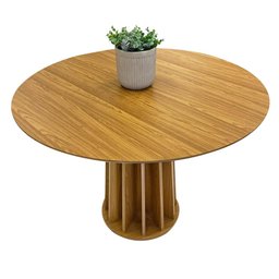 Mesa de Jantar 4 Lugares Redonda Mdf Base Ripada - 2