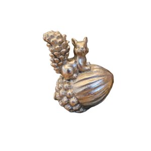 Noz Decorativa com Esquilo Dourado