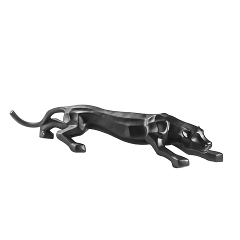 Escultura Estátua Decorativa Pantera Ataque Gigante 55cm:preto Fosco