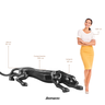 Escultura Estátua Decorativa Pantera Ataque Gigante 55cm:preto Fosco - 5