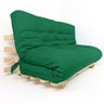 Sofa Cama Futon Oriental King Verde Bandeira Madeira Maciça Pinus Natural sem Pintura - 1