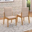 Ver imagem 1 de Kit 2 Cadeiras Sinfonia 90,5cm x 45cm Marrom/Marromle/Linho Creme