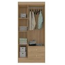 Ver imagem 5 de Guarda Roupa Solteiro Versa 3 Portas com Armário Multiuso Luna Freijó Fosco - Kits Paraná