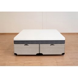 Cama Box Baú Queen Size Bipartida Serenelife - Chenille Bege - 3