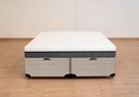 Ver imagem 3 de Cama Box Baú Queen Size Bipartida Serenelife - Chenille Bege