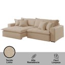 Ver imagem 3 de Sofá Zen Linho 02 Módulos 90 Cm B25 Meu Sofá Online A226 Linho Bege