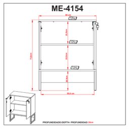 Armário Multiuso Baixo Industrial 2 Portas com Chave ME4154  - 7