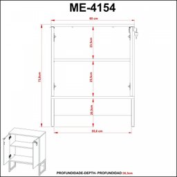 Armário Multiuso Baixo Industrial 2 Portas com Chave ME4154  - 6