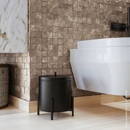 Lixeira Cesto Industrial para Banheiro Cozinha Paris Preto - Sheep Estofados - 2