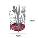 Ver imagem 3 de Porta Talheres Redondo com Fundo em Plástico em Aço - Stolf Vermelho