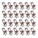 Ver imagem 6 de Kit 6 Jogos De Mesa Com 4 Cadeiras De Madeira Dobravel 60X60 - Imbuia - Marrom