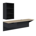 Ver imagem 3 de Escrivaninha Suspensa Tech 1 Gaveta 2 Prateleiras 135,8cm Preto Fosco E Tauari Nobre