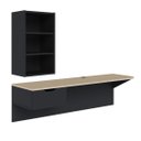 Ver imagem 3 de Escrivaninha Suspensa Tech 1 Gaveta 2 Prateleiras 135,8cm Preto Fosco E Tauari Nobre